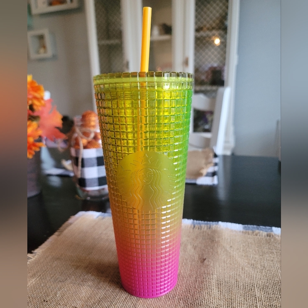 Starbucks yellow/pink Gradient Tumbler